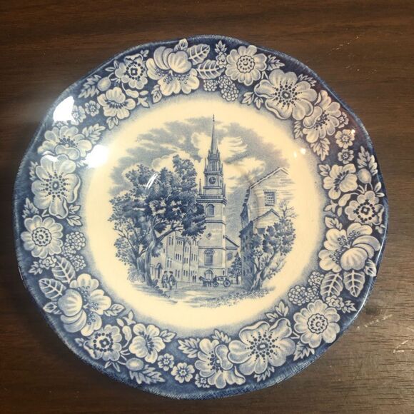 Liberty Blue Other - Elegant Blue and White Porcelain Dinnerware Plate